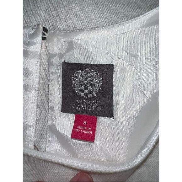 Women’s White Linen Blend Sheath Dress 8 - Picture 9 of 12